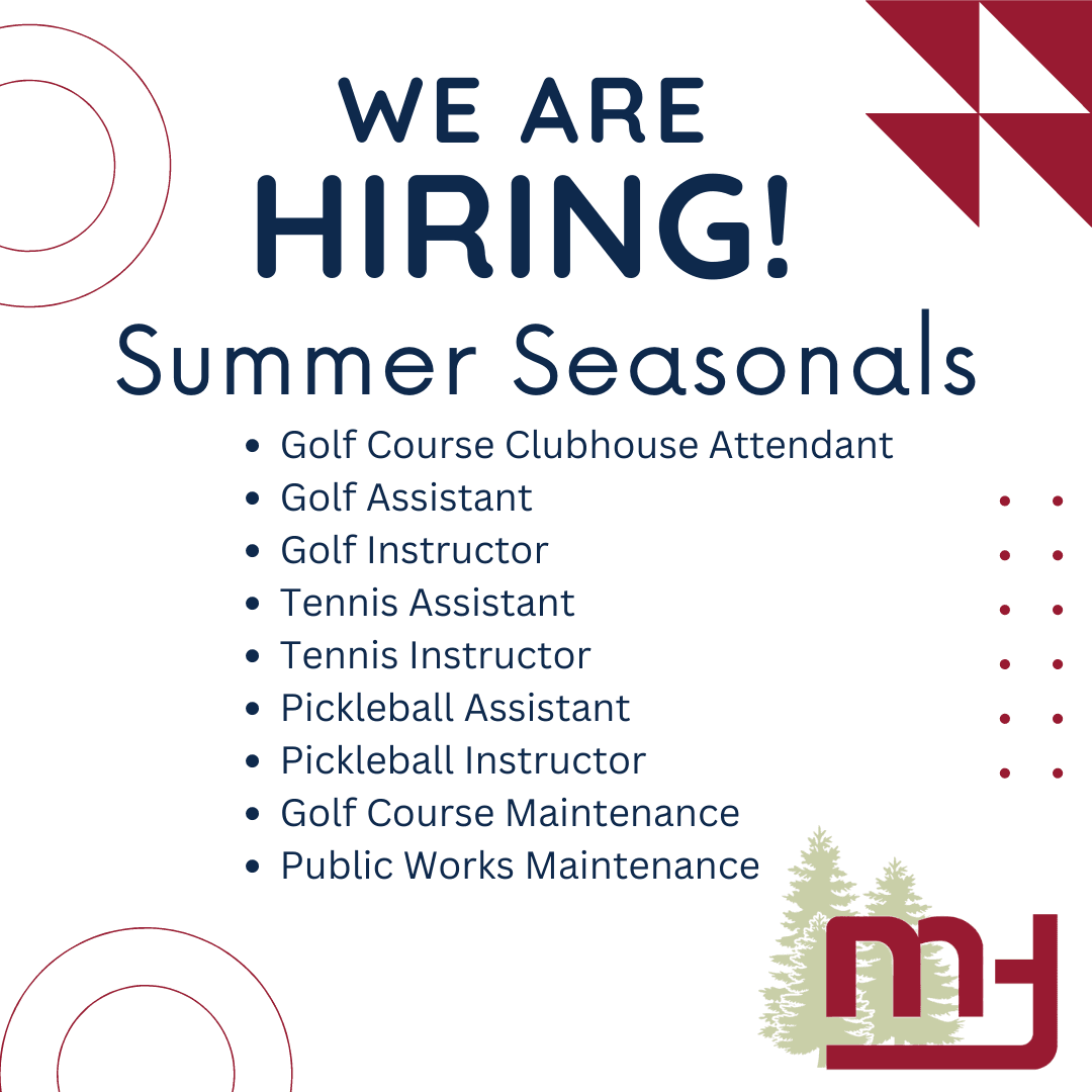 List of seasonal parks and recreation positions